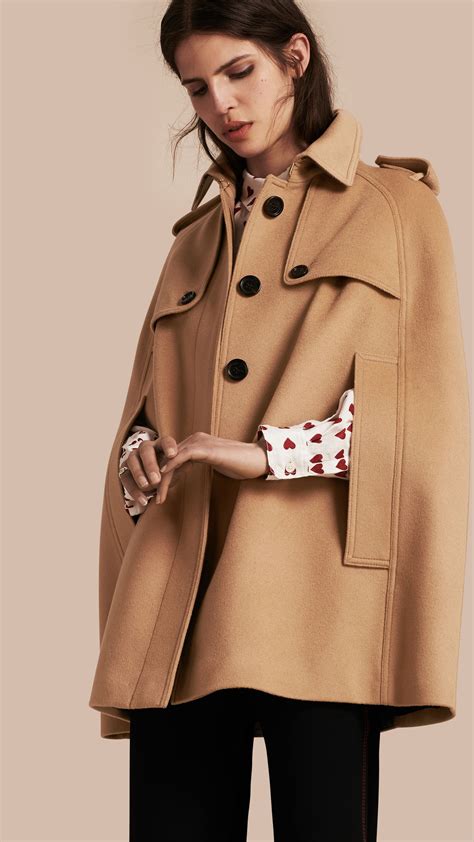 manteau burberry|Burberry cashmere cape coat.